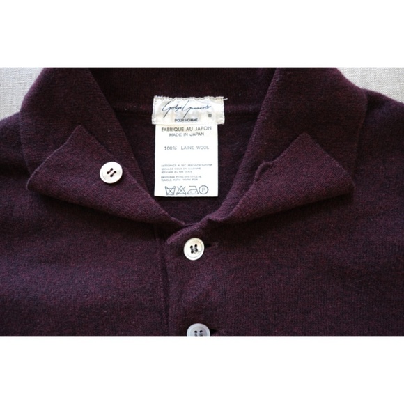 Yohji Yamamoto - Early Era [1984-91] Wool Oversized Collar-Stand Knit Po… - Picture 5 of 15